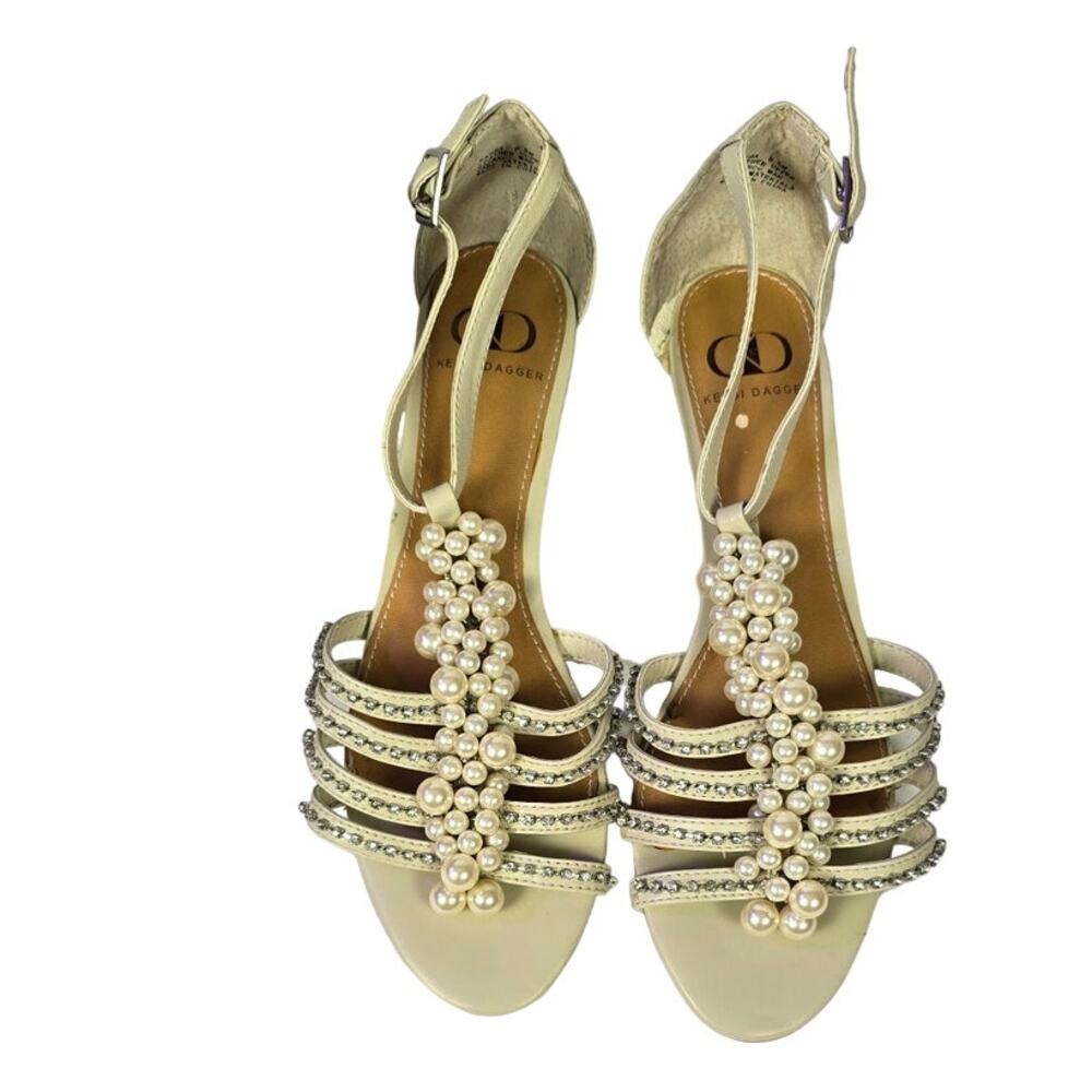 Kelsi Dagger Rhinestone and Pearls Sandals Sz 8.5
